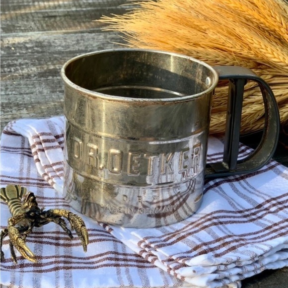 Dr. Oetker company Other - 1940s Dr. Oetker Flour sifter / Vintage Tin Flour Sieve / Vintage Kitchen Decor